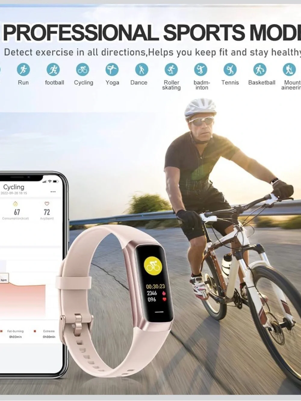 NIB Zeacool Pink Fitness Tracker Smartwatch